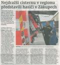 Nejdražší cisternu v regionu představili hasiči v Zákupech