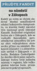 Přijďte fandit na náměstí v Zákupech